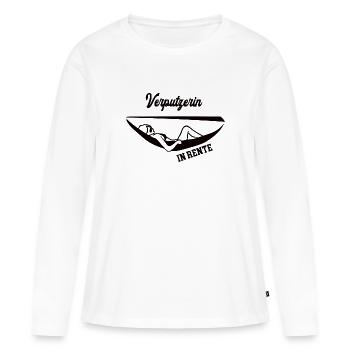 Verputzerin in Rente Rentenbeginn Stuckateur Frau - Frauen Premium Bio Langarmshirt - Weiß - Vorne - Julia (174cm)