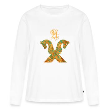 pignon de cheval e 95 a - T-shirt manches longues Premium bio Femme - blanc - Devant - Julia (174cm)
