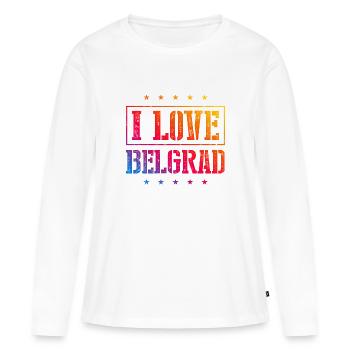 I Love Belgrade - Women's Premium Organic Long Sleeve Shirt - white - Front - Julia (174cm)