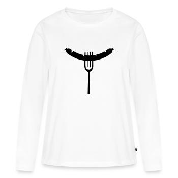 Sausage fork - Women's Premium Organic Long Sleeve Shirt - white - Front - Julia (174cm)