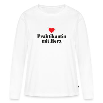 Praktikantin Mit Herz Praktikant Danke Praktikum - Frauen Premium Bio Langarmshirt - Weiß - Vorne - Julia (174cm)