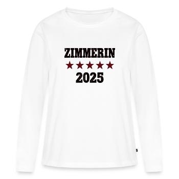 Zimmerin Beruf Zimmerei Zimmermann Azubi in 2025 - Frauen Premium Bio Langarmshirt - Weiß - Vorne - Julia (174cm)