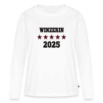 Winzerin 2025 Beruf Weinbauer Winzerei Ausblidung - Frauen Premium Bio Langarmshirt - Weiß - Vorne - Julia (174cm)