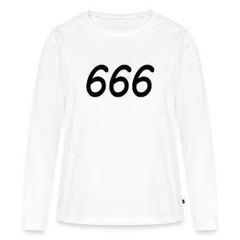 666 - T-shirt manches longues Premium bio Femme - blanc - Devant - Julia (174cm)
