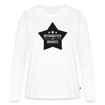 Mitarbeiter des Monats - Frauen Premium Bio Langarmshirt - Weiß - Vorne - Julia (174cm)