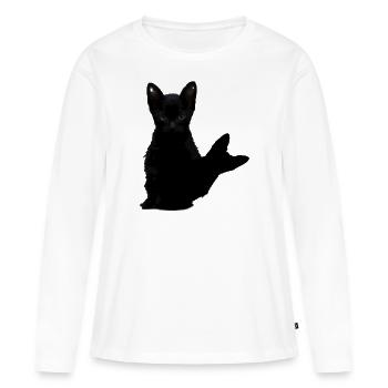 Cat Vector Animal Pet Kitten Image - T-shirt manches longues Premium bio Femme - blanc - Devant - Julia (174cm)