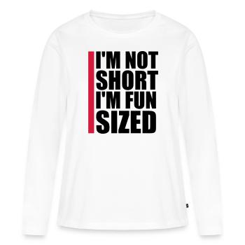 Pas court taille amusante - T-shirt manches longues Premium bio Femme - blanc - Devant - Julia (174cm)