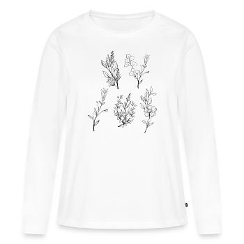 Florist Blume Pflanze Natur Gärtner - Frauen Premium Bio Langarmshirt - Weiß - Vorne - Julia (174cm)