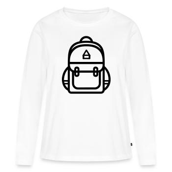 Sac à dos - T-shirt manches longues Premium bio Femme - blanc - Devant - Julia (174cm)