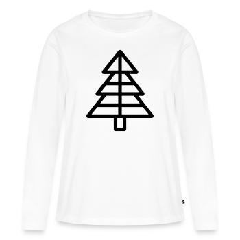 Sapin de Noël - T-shirt manches longues Premium bio Femme - blanc - Devant - Julia (174cm)
