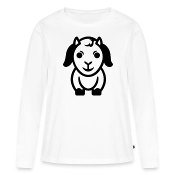Bouc - T-shirt manches longues Premium bio Femme - blanc - Devant - Julia (174cm)