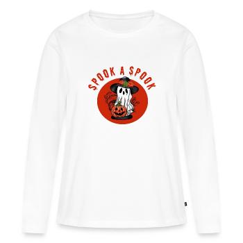 Effrayer un fantôme! - T-shirt manches longues Premium bio Femme - blanc - Devant - Julia (174cm)