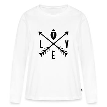 Football américain design vintage - T-shirt manches longues Premium bio Femme - blanc - Devant - Julia (174cm)