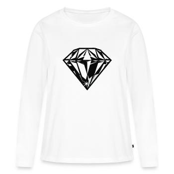 Bijou en diamant - T-shirt manches longues Premium bio Femme - blanc - Devant - Julia (174cm)
