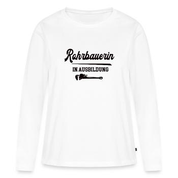 Rohrbauerin in Ausbildung Rohrbauerausbildung - Frauen Premium Bio Langarmshirt - Weiß - Vorne - Julia (174cm)