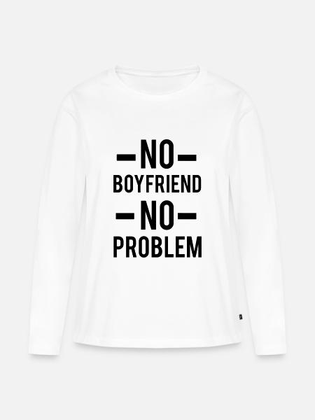 No Boyfriend - Frauen Premium Bio Langarmshirt - Weiß