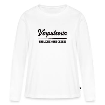 Verputzerin Chefin Unternehmerin Selbstständig - Frauen Premium Bio Langarmshirt - Weiß - Vorne - Julia (174cm)