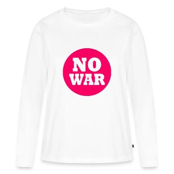 No war - T-shirt manches longues Premium bio Femme - blanc - Devant - Julia (174cm)