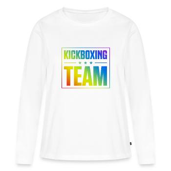 Kickboxing Team - Frauen Premium Bio Langarmshirt - Weiß - Vorne - Julia (174cm)