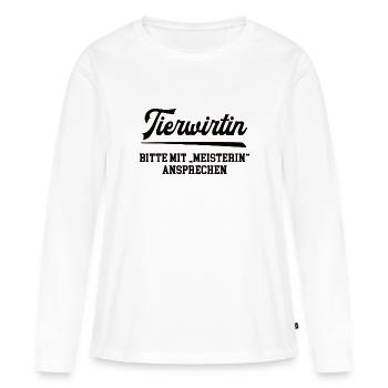 Tierwirtin Meister Prüfung Bestanden Tierzüchterin - Frauen Premium Bio Langarmshirt - Weiß - Vorne - Julia (174cm)