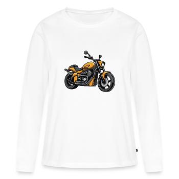Motard Motard - T-shirt manches longues Premium bio Femme - blanc - Devant - Julia (174cm)