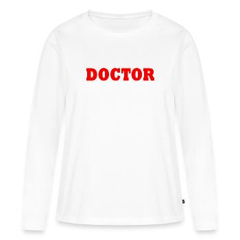 Médecin - T-shirt manches longues Premium bio Femme - blanc - Devant - Julia (174cm)