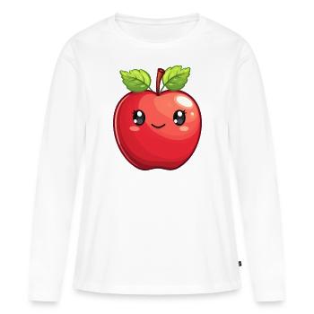 Sujet Apple pour enfants - T-shirt manches longues Premium bio Femme - blanc - Devant - Julia (174cm)
