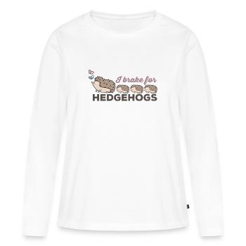 Je freine pour les hérissons, pour les amateurs de hérissons - T-shirt manches longues Premium bio Femme - blanc - Devant - Julia (174cm)