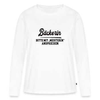 Bäckerin Meister Prüfung Bestanden Bäckerei - Frauen Premium Bio Langarmshirt - Weiß - Vorne - Julia (174cm)