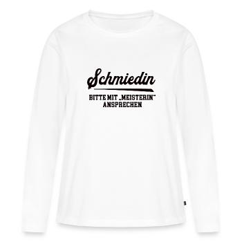 Schmiedin Meisterin Prüfung Bestanden Schmiede - Frauen Premium Bio Langarmshirt - Weiß - Vorne - Julia (174cm)