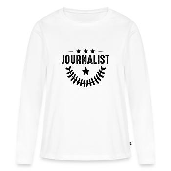 Journalist Beruf - Frauen Premium Bio Langarmshirt - Weiß - Vorne - Julia (174cm)