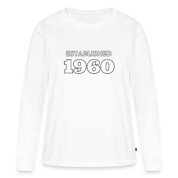 Established 1960 - Feier dein Geburtsjahr - Frauen Premium Bio Langarmshirt - Weiß - Vorne - Julia (174cm)
