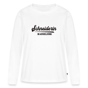 Schneiderin in Ausbildung Azubine Schneider Azubi - Frauen Premium Bio Langarmshirt - Weiß - Vorne - Julia (174cm)