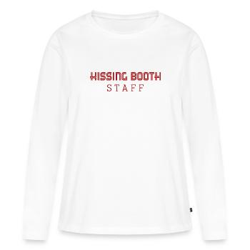 PERSONNEL DE KISSING BOOTH - T-shirt manches longues Premium bio Femme - blanc - Devant - Julia (174cm)