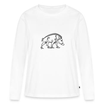 Keltischer Eber - Frauen Premium Bio Langarmshirt - Weiß - Vorne - Julia (174cm)