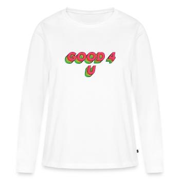 Bon 4 U - T-shirt manches longues Premium bio Femme - blanc - Devant - Julia (174cm)