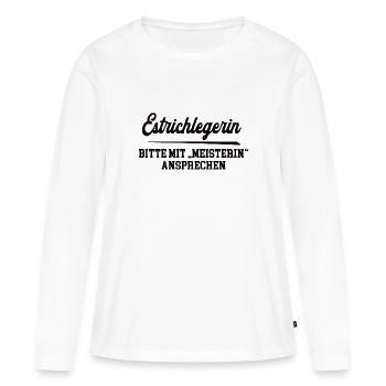 Estrichlegerin Meister Prüfung Bestanden Abschluß - Frauen Premium Bio Langarmshirt - Weiß - Vorne - Julia (174cm)