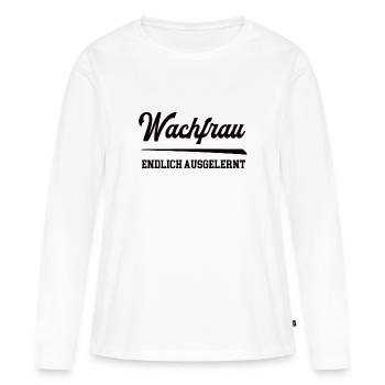 Wachfrau Ausbildung Bestanden Wachdienst Secruity - Frauen Premium Bio Langarmshirt - Weiß - Vorne - Julia (174cm)