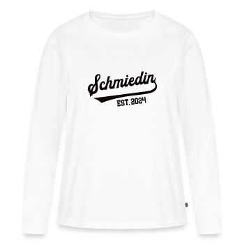 Schmiedin 2024 Beruf Schmied Schmiede Lehre Azubi - Frauen Premium Bio Langarmshirt - Weiß - Vorne - Julia (174cm)