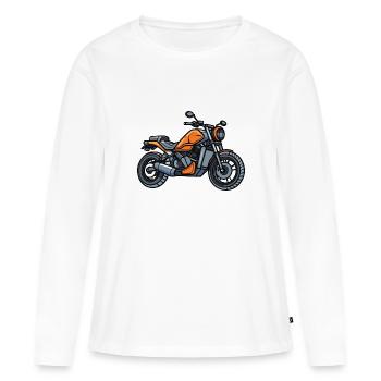 Motard Motard - T-shirt manches longues Premium bio Femme - blanc - Devant - Julia (174cm)