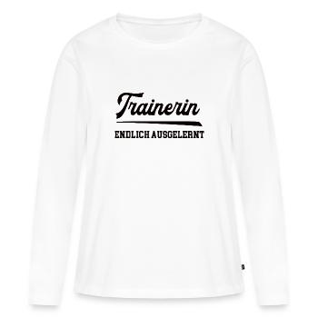 Trainerin Ausbildung Bestanden Azubi Trainer - Frauen Premium Bio Langarmshirt - Weiß - Vorne - Julia (174cm)