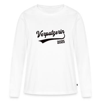 Verputzerin 2025 Beruf Stuckateurin Ausbildung Job - Frauen Premium Bio Langarmshirt - Weiß - Vorne - Julia (174cm)