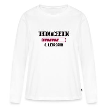 Ausbildung Uhrmacherin 3. Lehrjahr Uhrmacher Lehre - Frauen Premium Bio Langarmshirt - Weiß - Vorne - Julia (174cm)