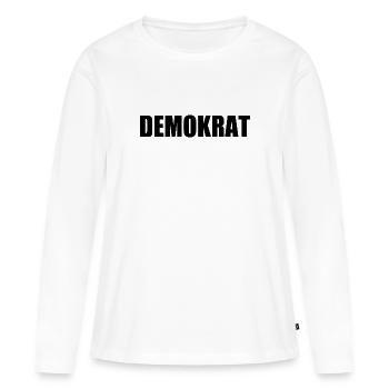 Démocrate - T-shirt manches longues Premium bio Femme - blanc - Devant - Julia (174cm)