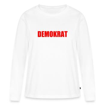 Démocrate - T-shirt manches longues Premium bio Femme - blanc - Devant - Julia (174cm)