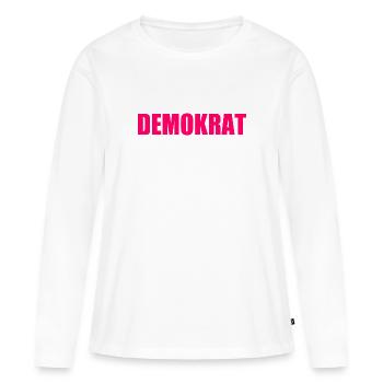 Démocrate - T-shirt manches longues Premium bio Femme - blanc - Devant - Julia (174cm)