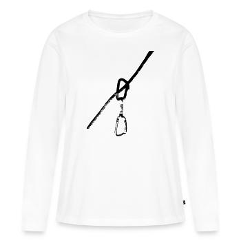 Seil + Expressschlingen - Frauen Premium Bio Langarmshirt - Weiß - Vorne - Julia (174cm)