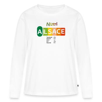 Nutri Alsace - T-shirt manches longues Premium bio Femme - blanc - Devant - Julia (174cm)