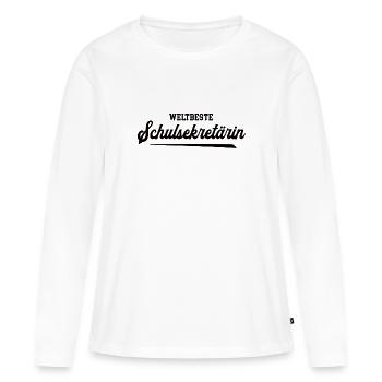 Weltbeste Schulsekretärin Beste Sekretärin Schule - Frauen Premium Bio Langarmshirt - Weiß - Vorne - Julia (174cm)