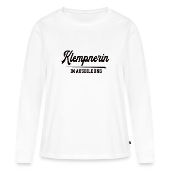 Klempnerin in Ausbildung Klempnerausbildung Azubis - Frauen Premium Bio Langarmshirt - Weiß - Vorne - Julia (174cm)